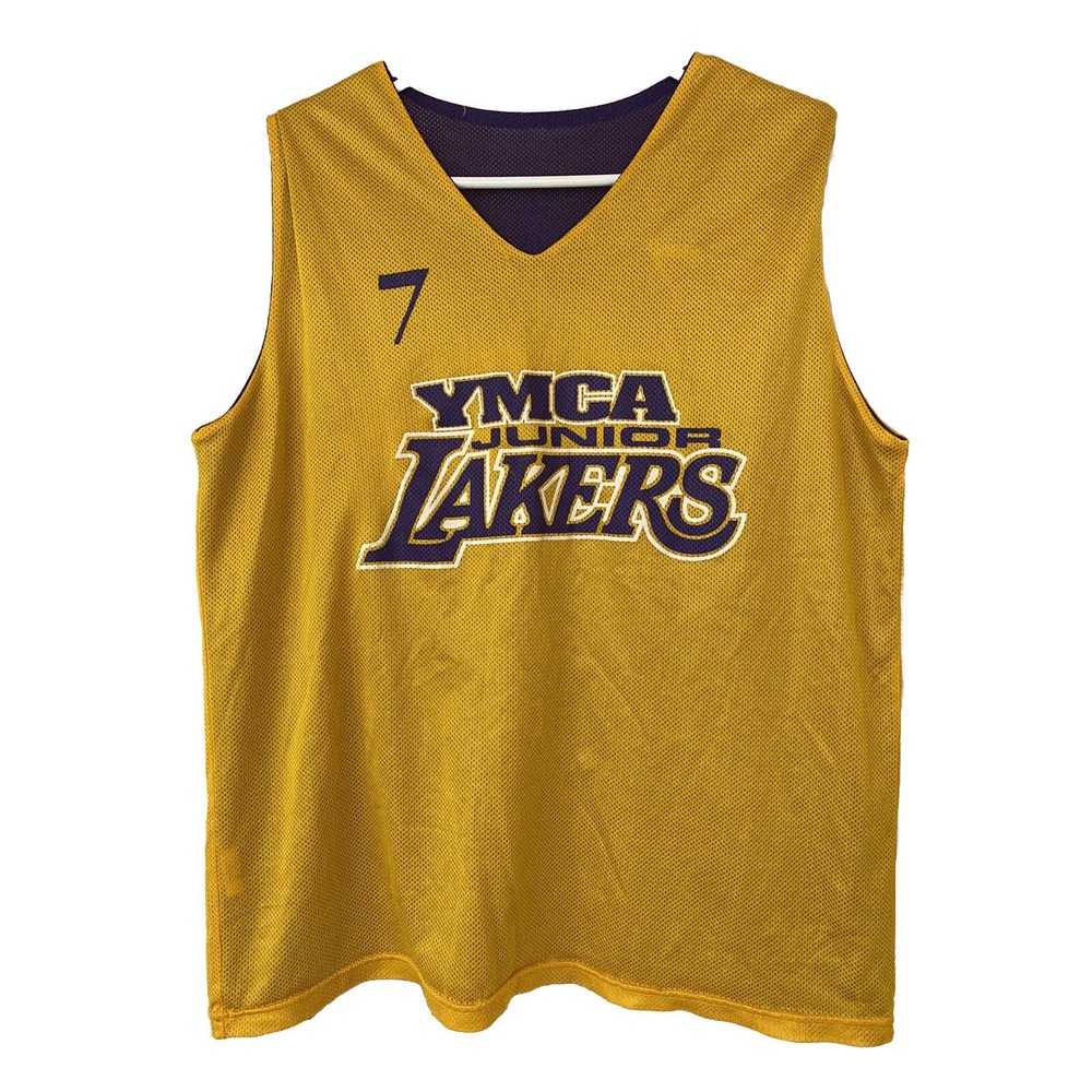 YMCA Junior Lakers Reversible Jersey #7 Purple Yellow Purple Youth Size …